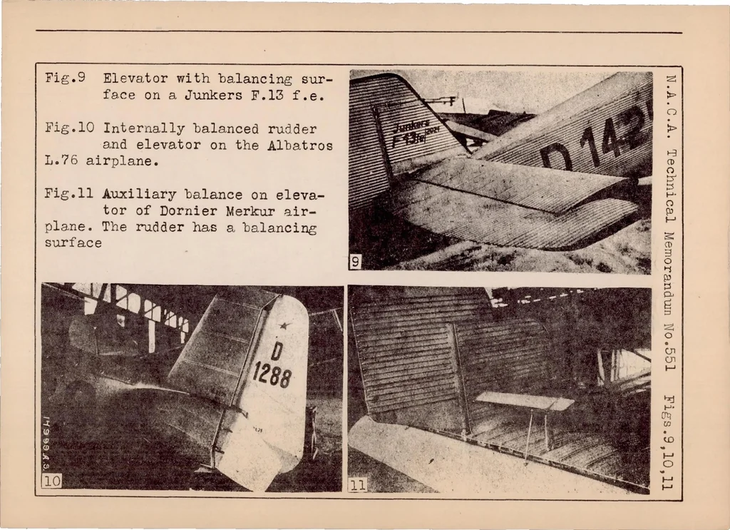 An illustration from Relation Between the Stability Characteristics and the Controllability of German Airplanes, 1930, leaf 28