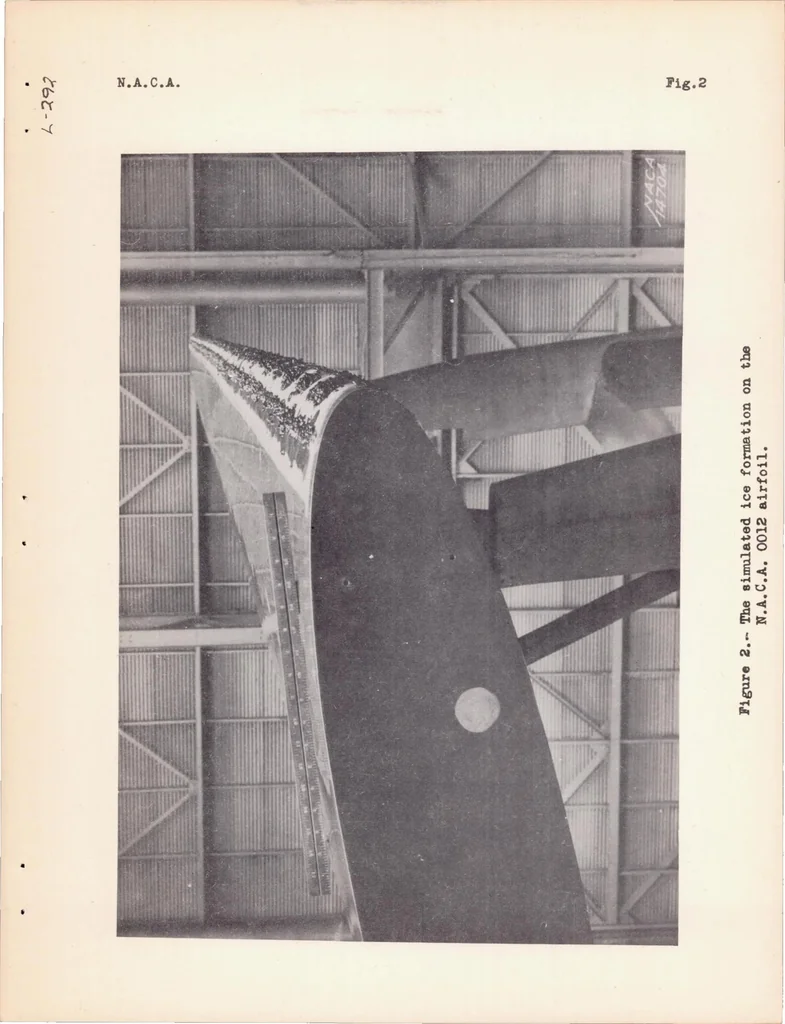 An illustration from Effects of a Simulated Ice Formation on the Aerodynamic Characteristics of an Airfoil, 1938, leaf 5