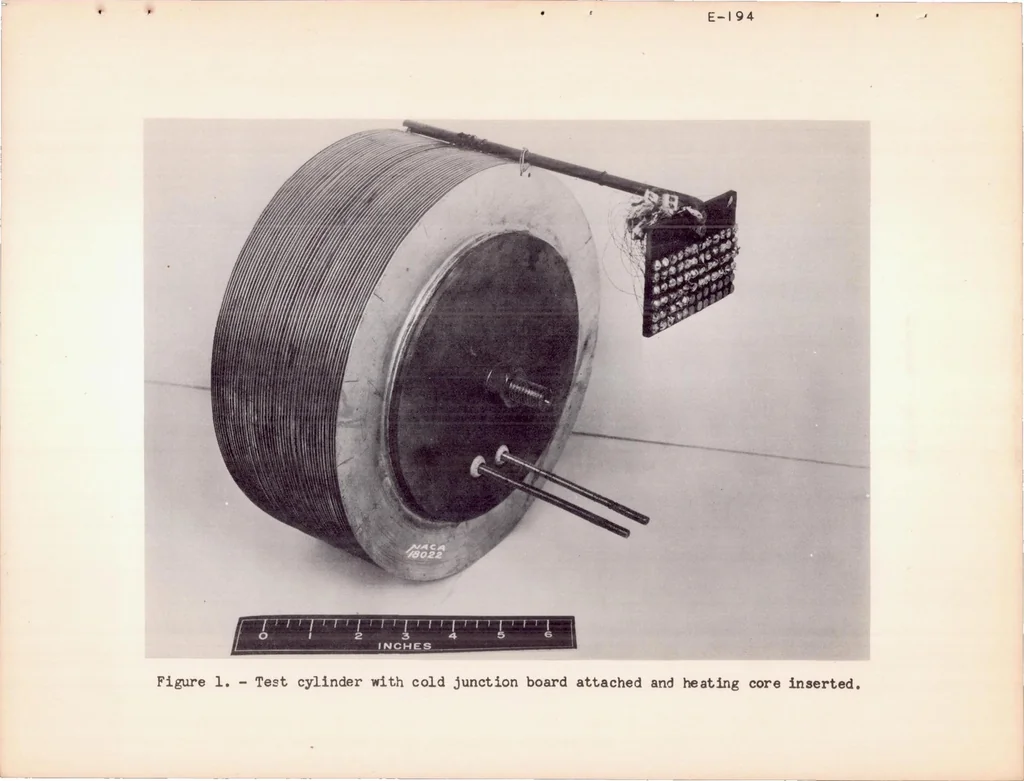 An illustration from Heat-transfer Tests of a Steel Cylinder Barrel with Aluminum Fins, 1939, leaf 10