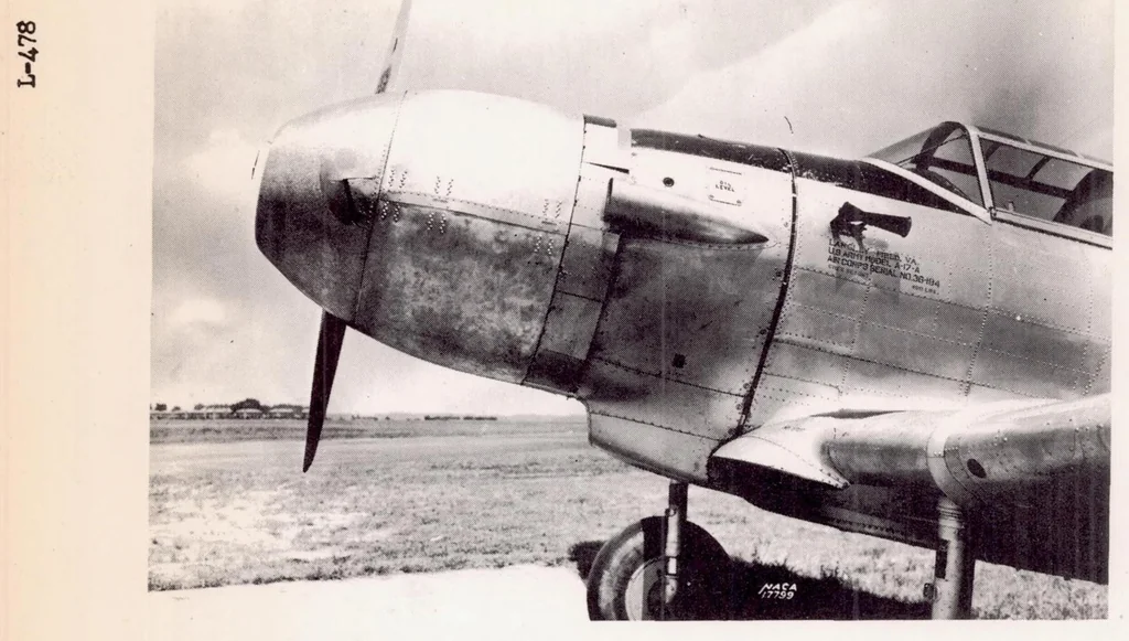 An illustration from Ground-cooling and Flight Tests of an Airplane Equipped with a Nose-blower Engine Cowling, 1939, leaf 21