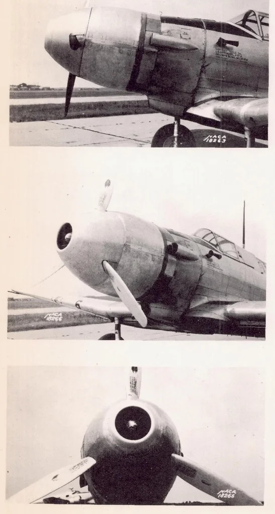 An illustration from Ground-cooling and Flight Tests of an Airplane Equipped with a Nose-blower Engine Cowling, 1939, leaf 23