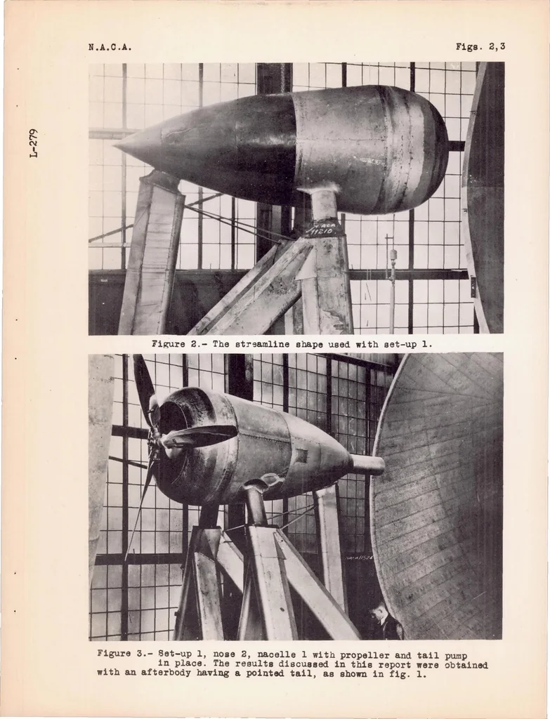 An illustration from The Effect of Streamlining the Aterbody of an NACA Cowling, 1939, leaf 14