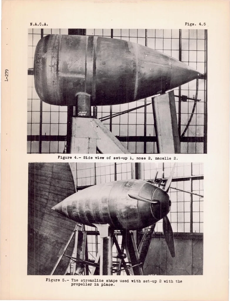 An illustration from The Effect of Streamlining the Aterbody of an NACA Cowling, 1939, leaf 15