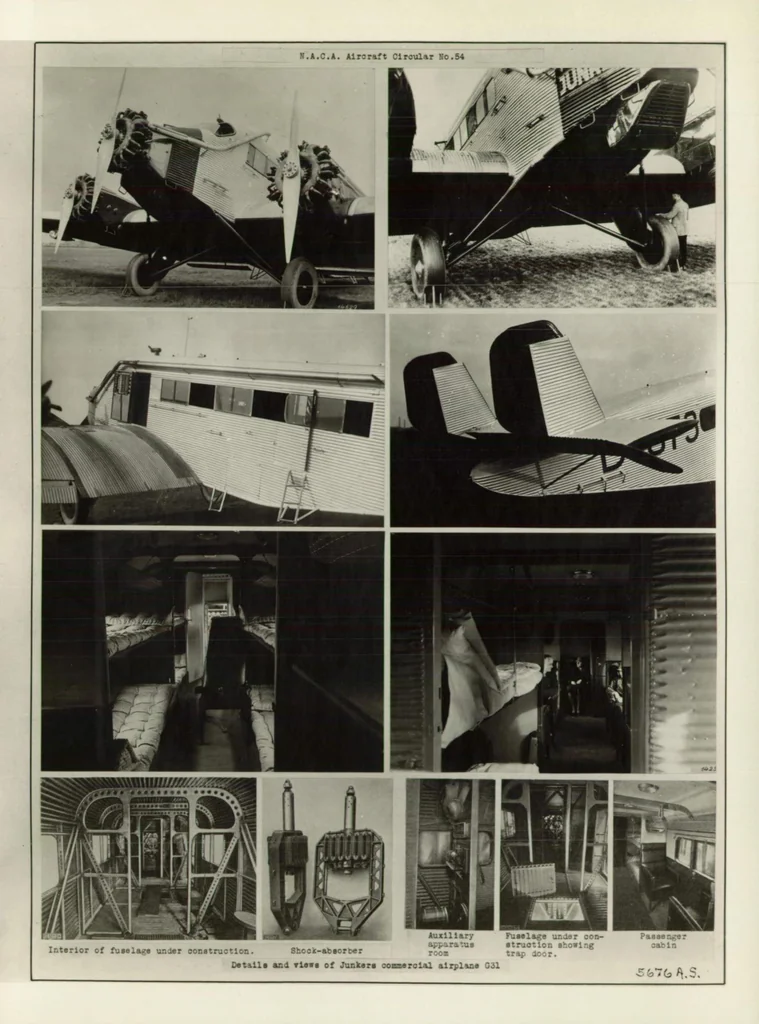 An illustration from Junkers Commercial Airplane G 31, 1927, leaf 9