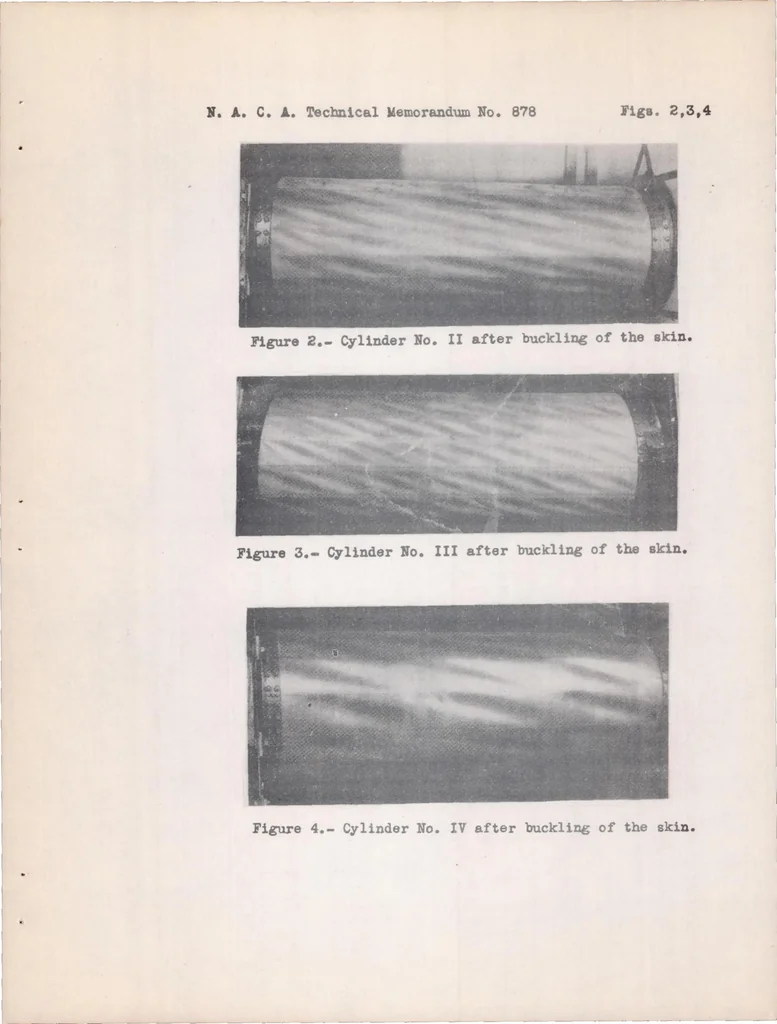 An illustration from The Twisting of Thin-walled, Stiffened Circular Cylinders, 1938, leaf 33