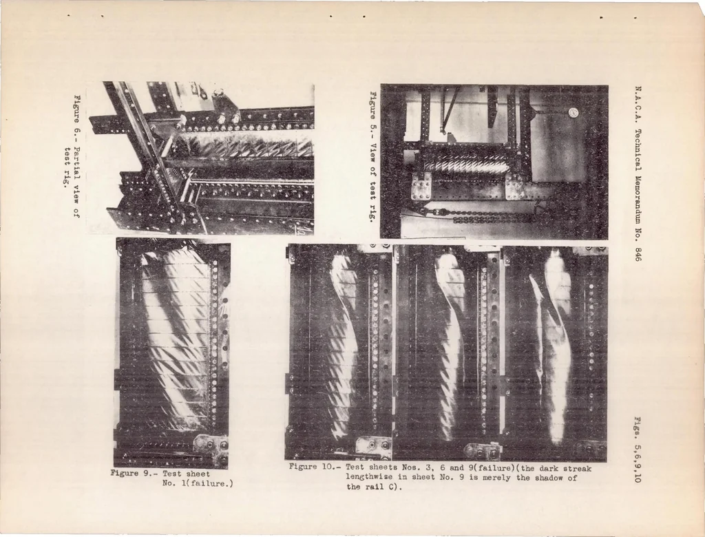 An illustration from The Buckling of Curved Tension-field Girders, 1938, leaf 10