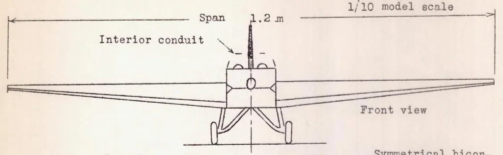 An illustration from Chief Characteristics and Advantages of Tailless Airplanes, 1936, leaf 43