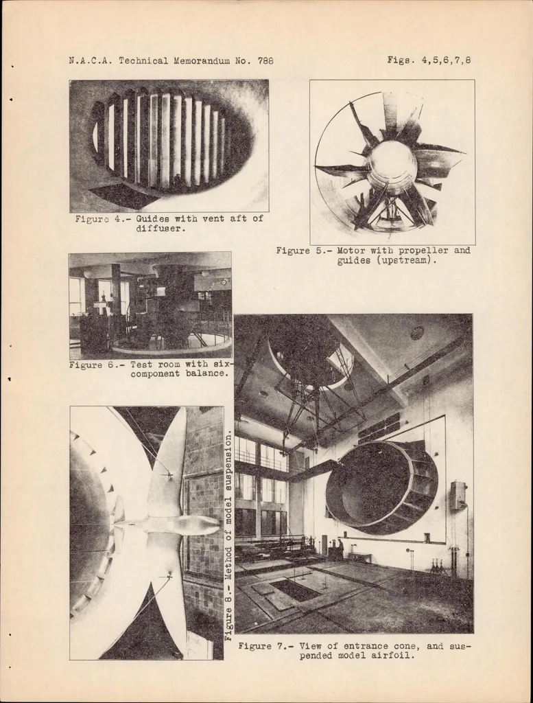 An illustration from The 5- by 7-meter Wind Tunnel of the DVL, 1936, leaf 12