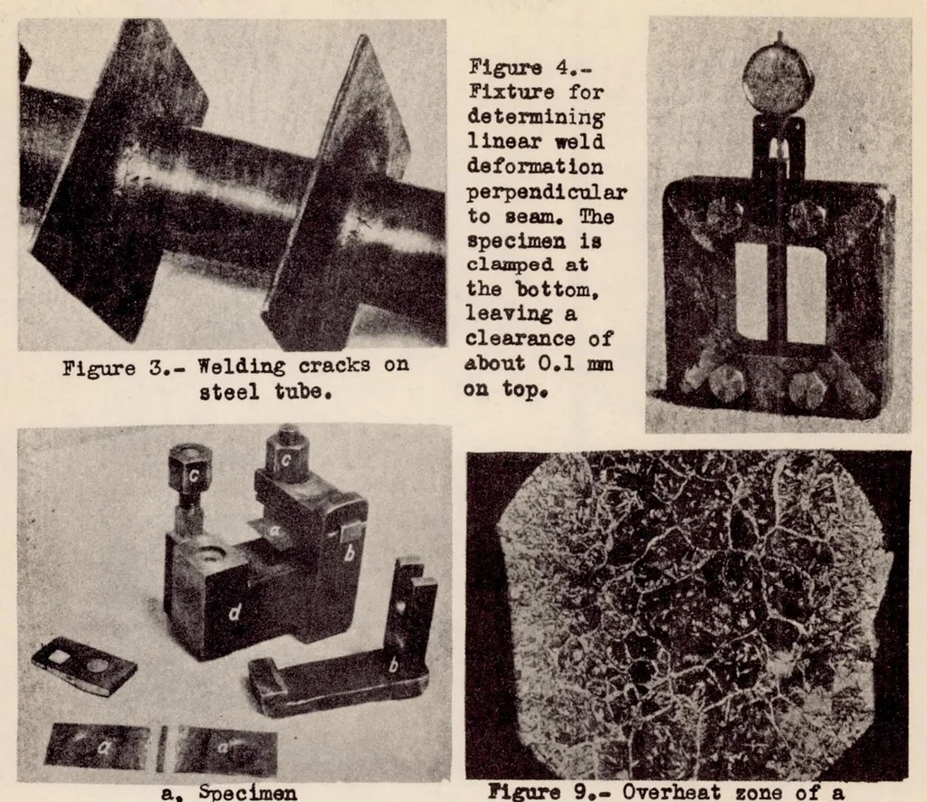 An illustration from Weldability of High-tensile Steels from Experience in Airplane Construction, with Special Reference to Welding Crack Susceptibility, 1935, leaf 27
