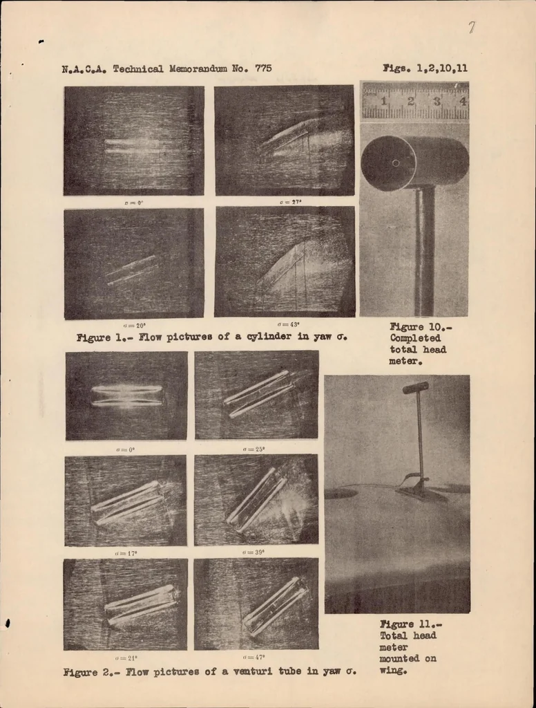 An illustration from Total-head Meter with Small Sensitivity to Yaw, 1935, leaf 8