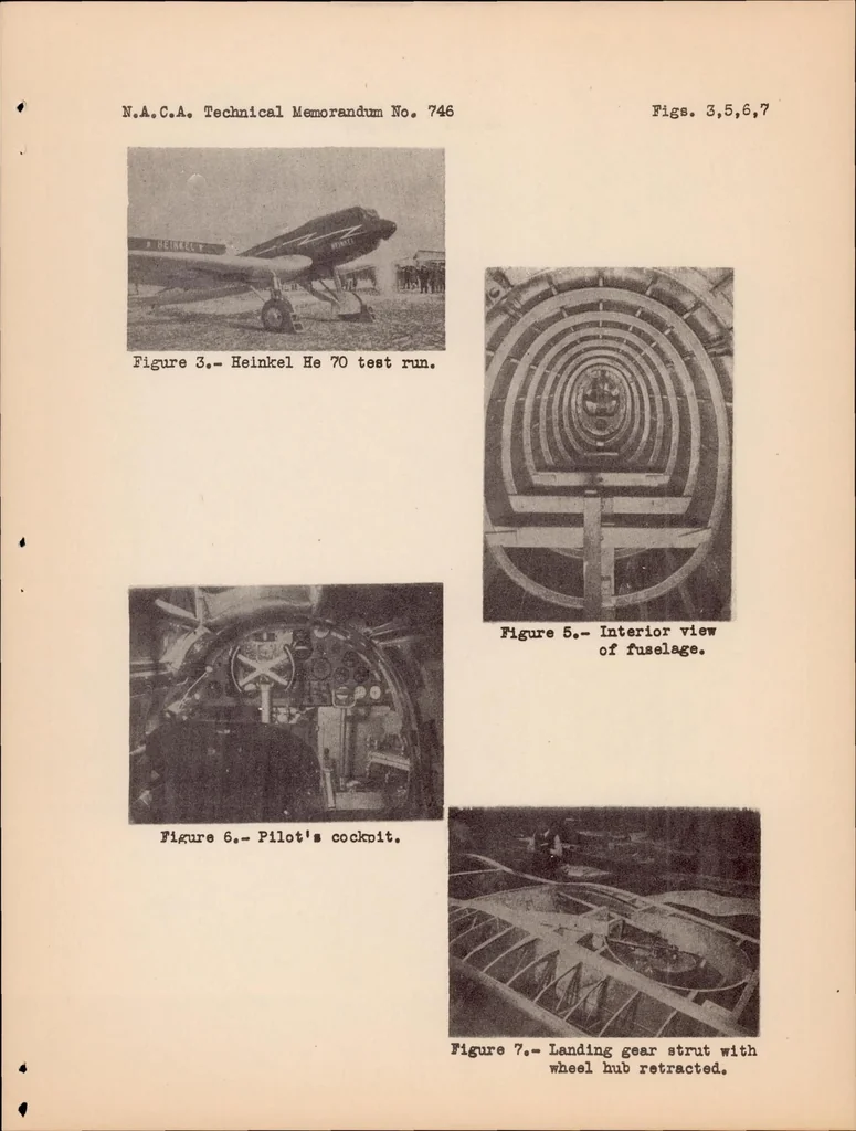 An illustration from The High-speed Heinkel He 70 Mail Airplane, 1934, leaf 17