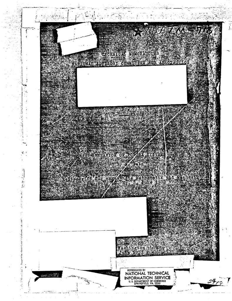 An illustration from Behavior of Vortex Systems, 1933, leaf 0