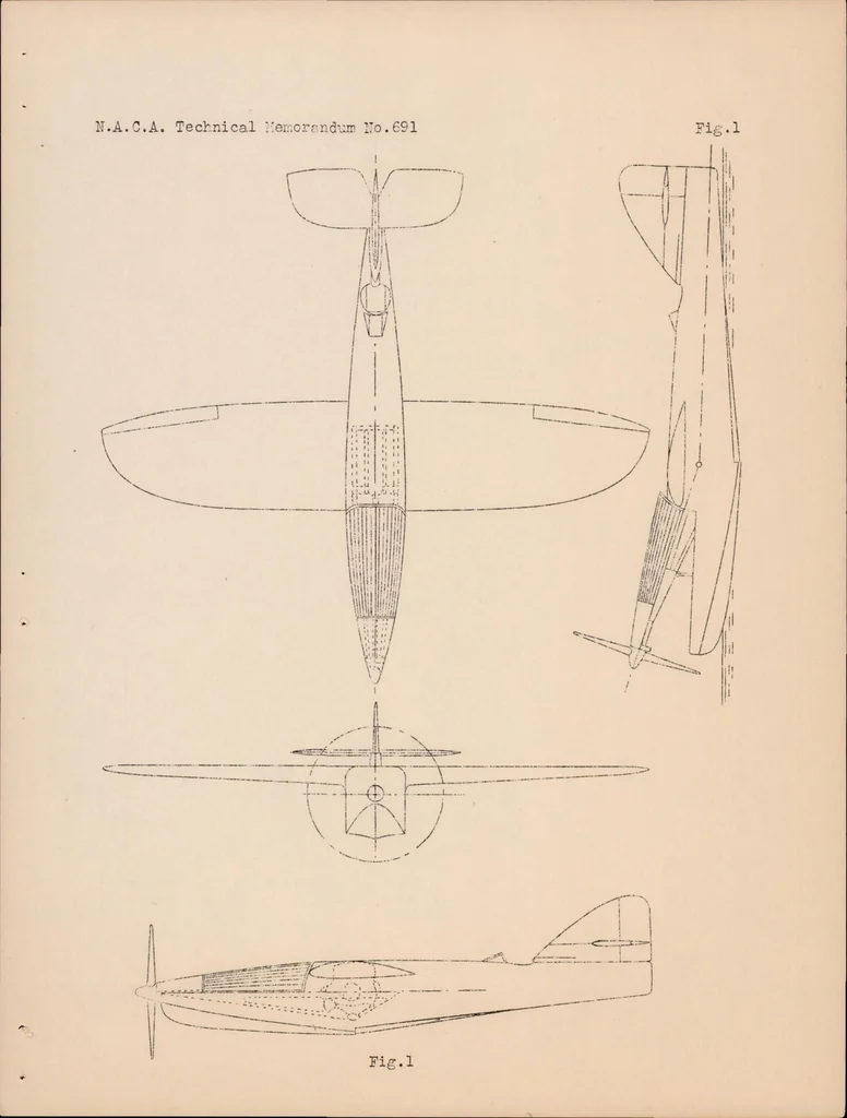 An illustration from Some Ideas on Racing Seaplanes, 1932, leaf 25
