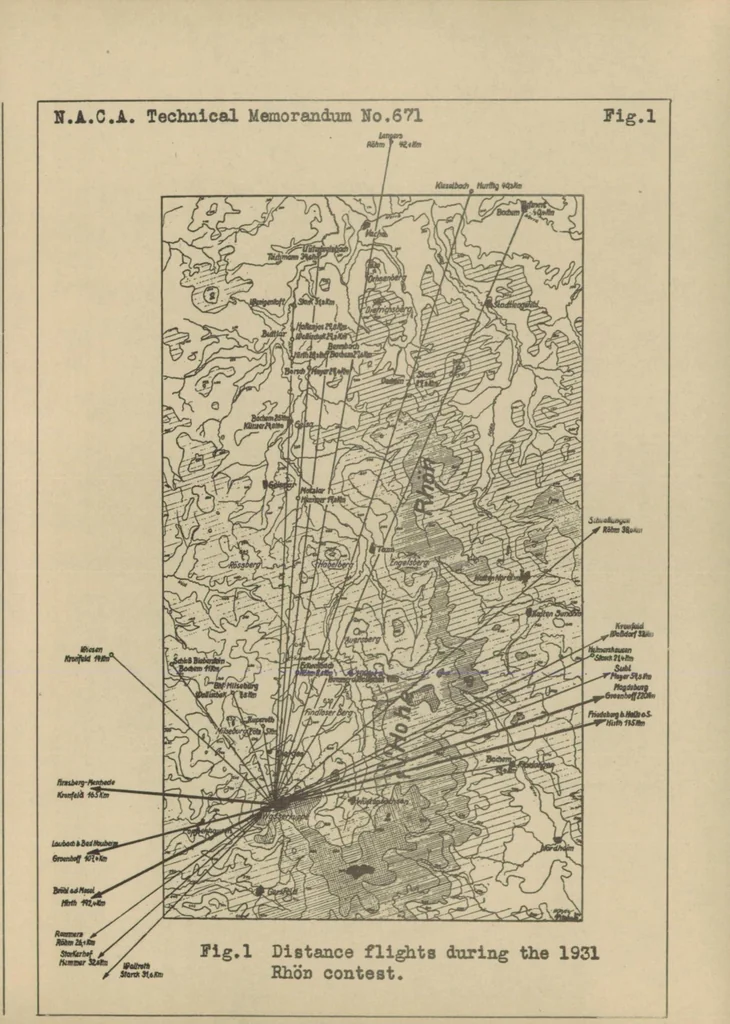 An illustration from Twelfth Rhon soaring contest, 1931, 1932, leaf 16