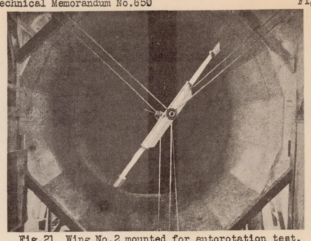 An illustration from Development of a Non-autorotative Airplane Capable of Steep Landing, 1931, leaf 32