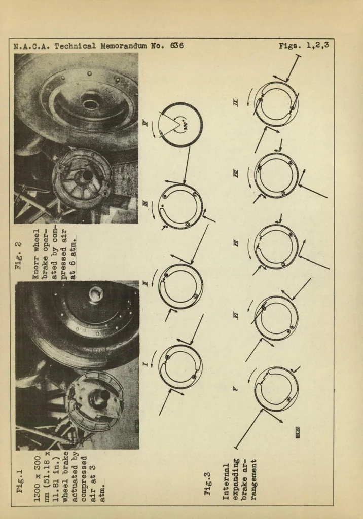An illustration from Experiments with airplane brakes, 1931, leaf 29
