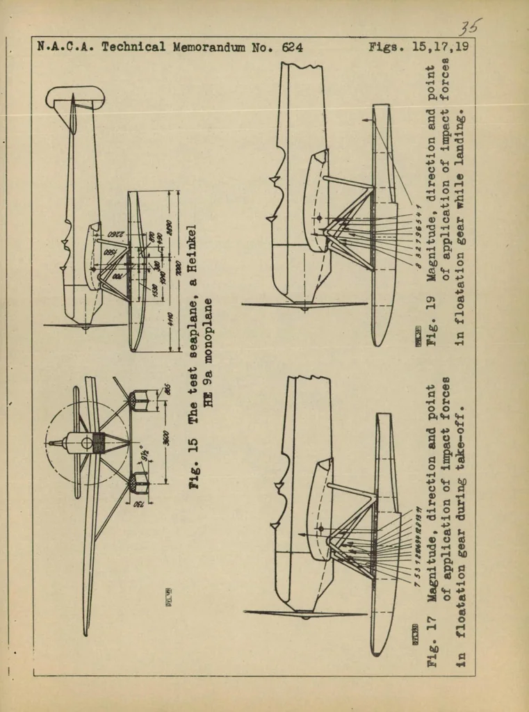An illustration from Landing impact of seaplanes, 1931, leaf 37