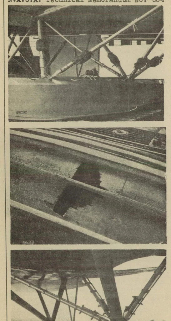 An illustration from Landing impact of seaplanes, 1931, leaf 38