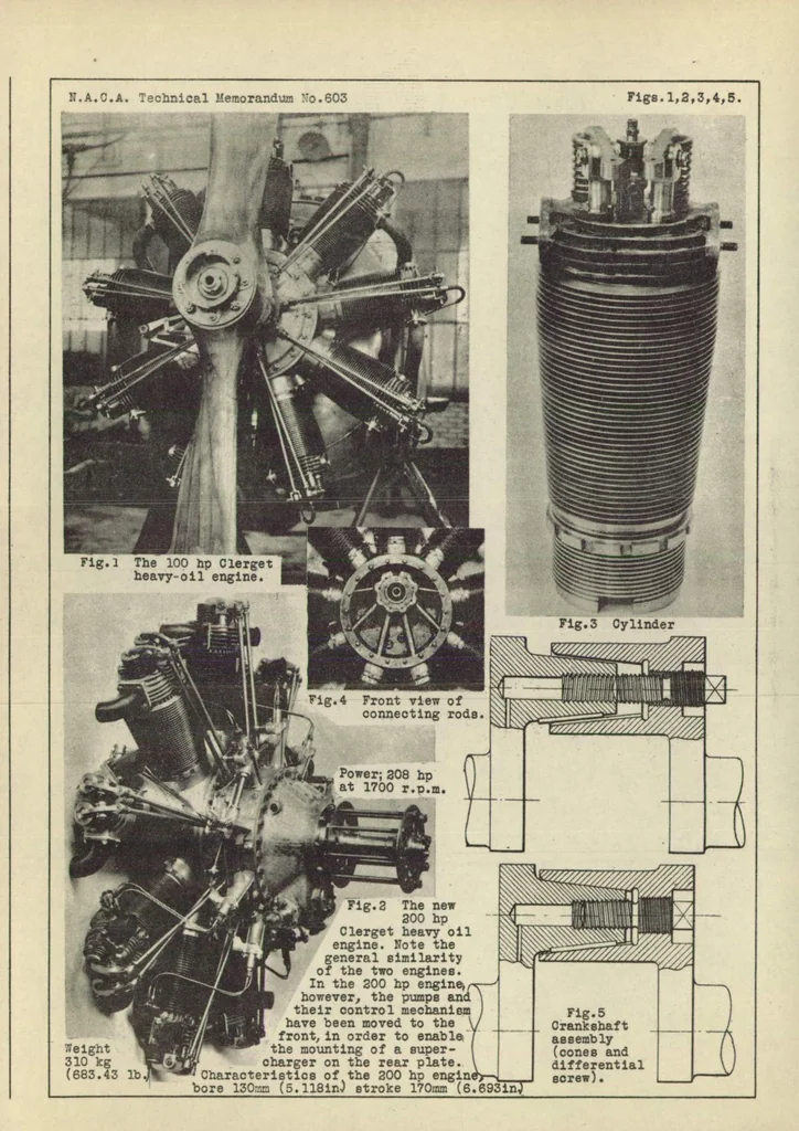 An illustration from Clerget 100 hp heavy-oil engine, 1931, leaf 11