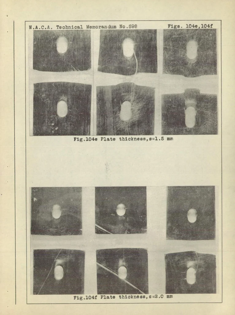 An illustration from Riveting in metal airplane construction. Part III : strength of riveted joints in duralumin (continued), 1930, leaf 36