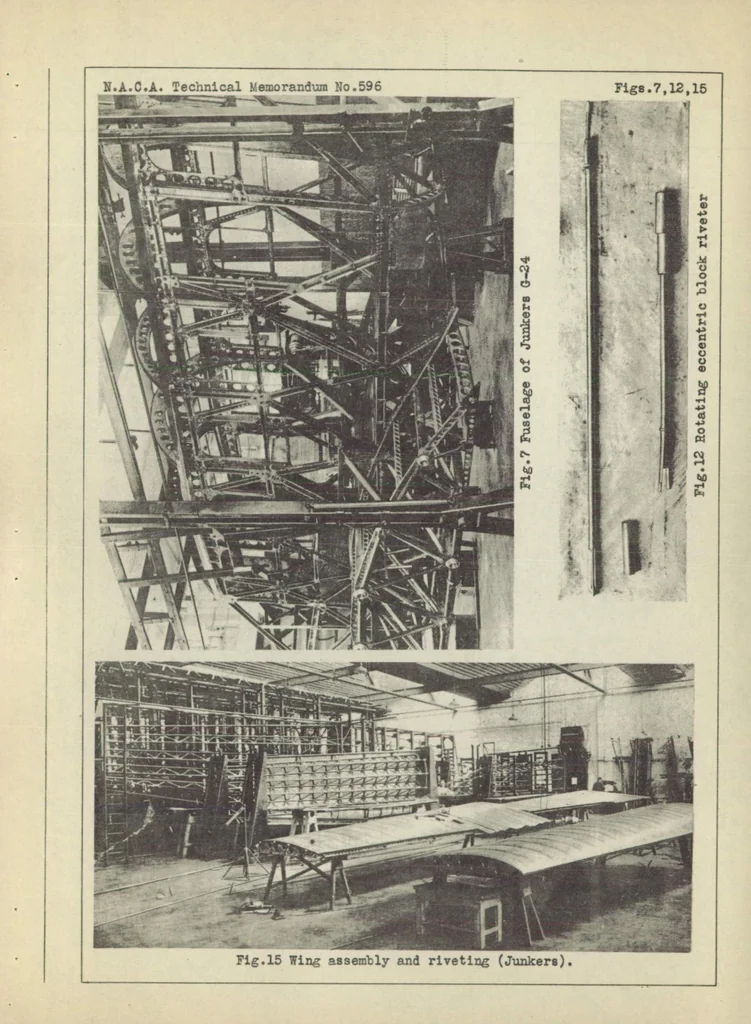 An illustration from Riveting in Metal Airplane Construction. Part I : Riveting Methods and Equipment in German Metal Airplane Construction, 1930, leaf 50