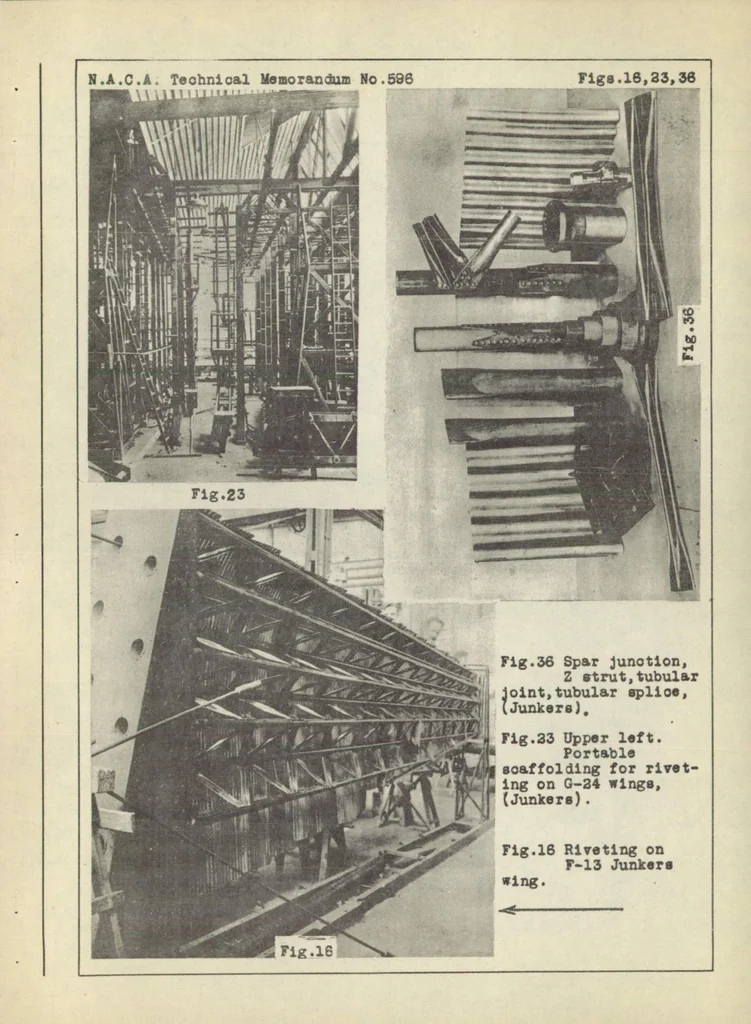 An illustration from Riveting in Metal Airplane Construction. Part I : Riveting Methods and Equipment in German Metal Airplane Construction, 1930, leaf 52