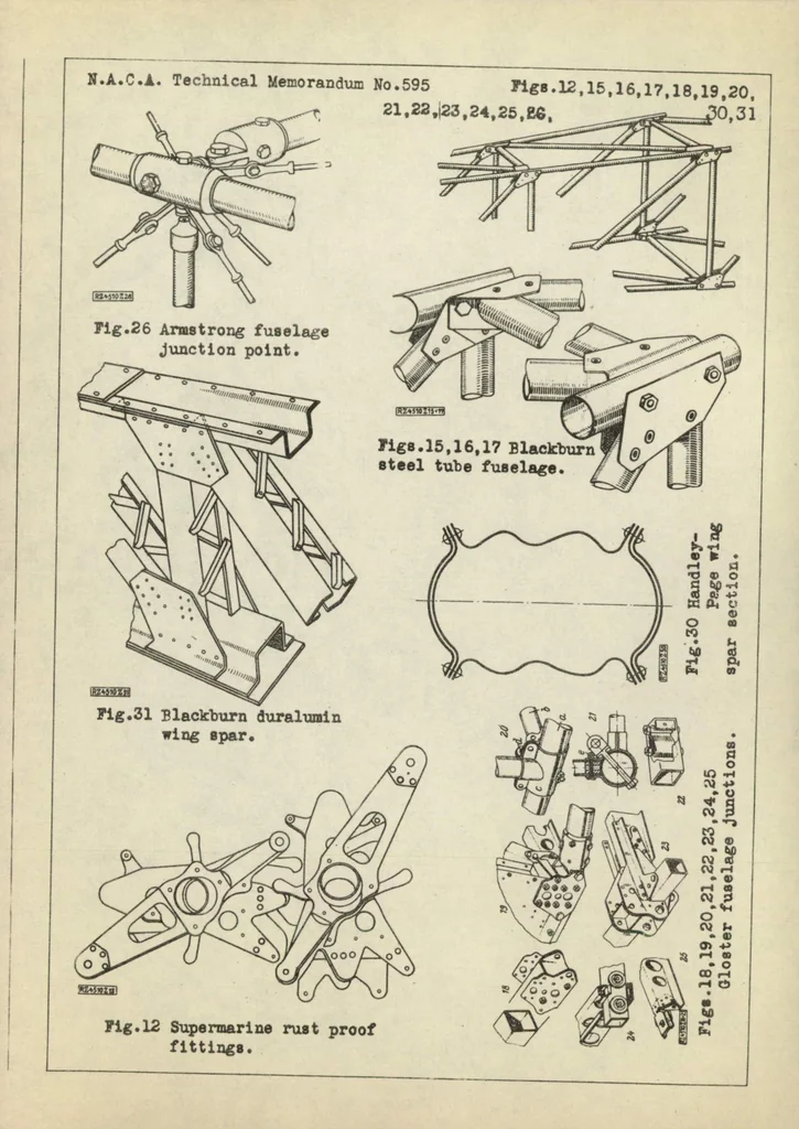 An illustration from English airplane construction, 1930, leaf 14