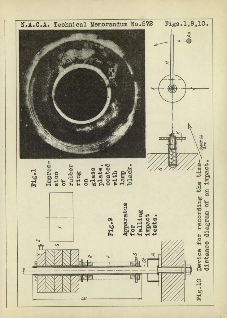 An illustration from Impact tests on rubber compression springs for airplane landing gears, 1930, leaf 15
