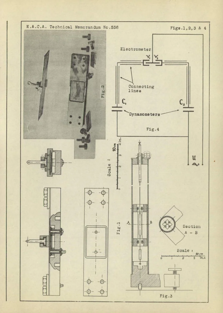 An illustration from The electrodynamometric balance of the small wind tunnel of the French Service of Aeronautical Research, 1930, leaf 11