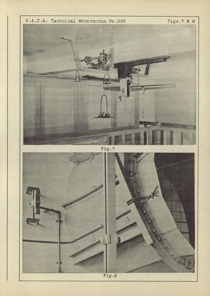 An illustration from The electrodynamometric balance of the small wind tunnel of the French Service of Aeronautical Research, 1930, leaf 13
