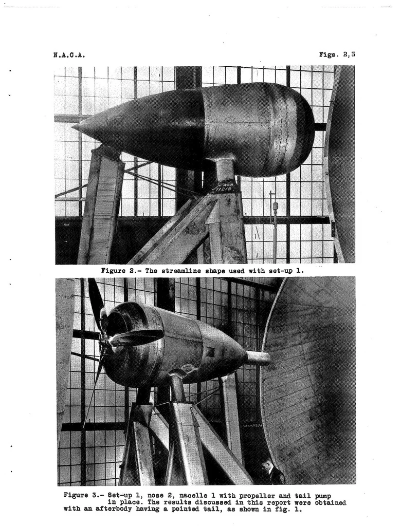 An illustration from The Effect of Streamlining the Afterbody of an N.A.C.A. Cowling, 1939, leaf 13