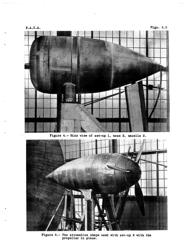 An illustration from The Effect of Streamlining the Afterbody of an N.A.C.A. Cowling, 1939, leaf 14