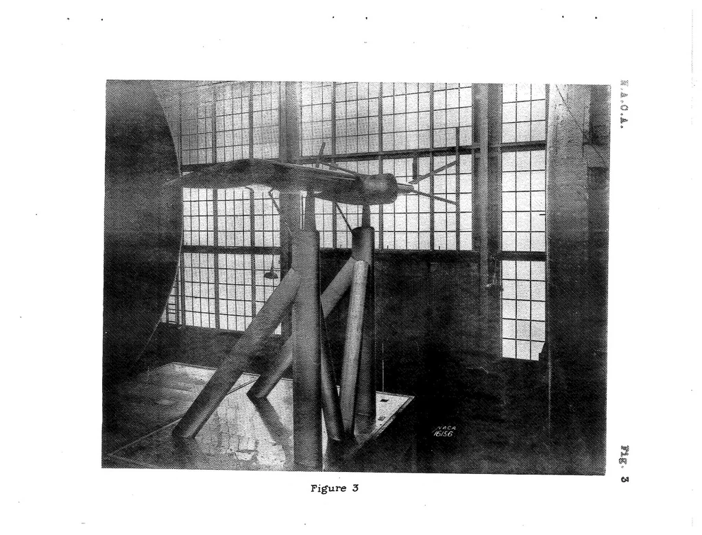 An illustration from Tests of Several Model Nacelle-Propeller Arrangements in Front of a Wing, 1939, leaf 23