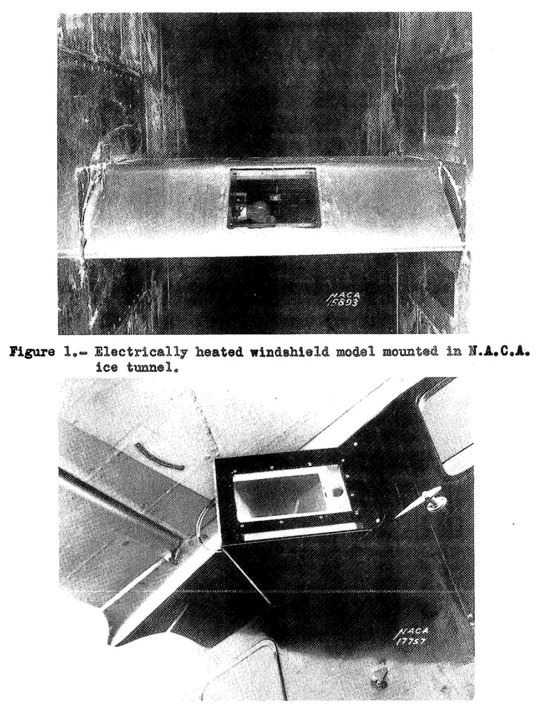 An illustration from An Investigation of the Prevention of Ice on the Airplane Windshield, 1939, leaf 15