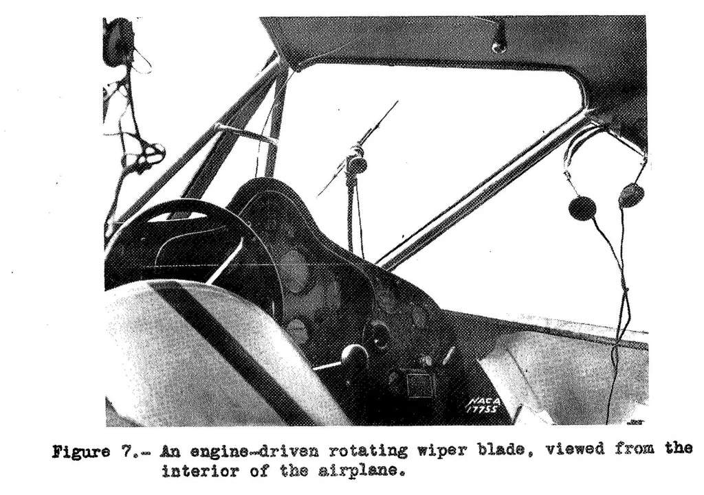 An illustration from An Investigation of the Prevention of Ice on the Airplane Windshield, 1939, leaf 18