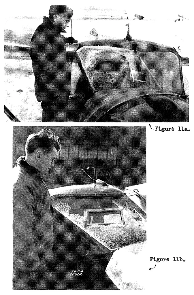 An illustration from An Investigation of the Prevention of Ice on the Airplane Windshield, 1939, leaf 22