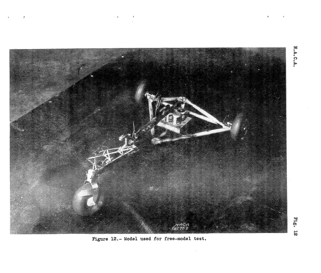 An illustration from Stability of Castering Wheels for Aircraft Landing Gears, Special Report, 1937, leaf 33