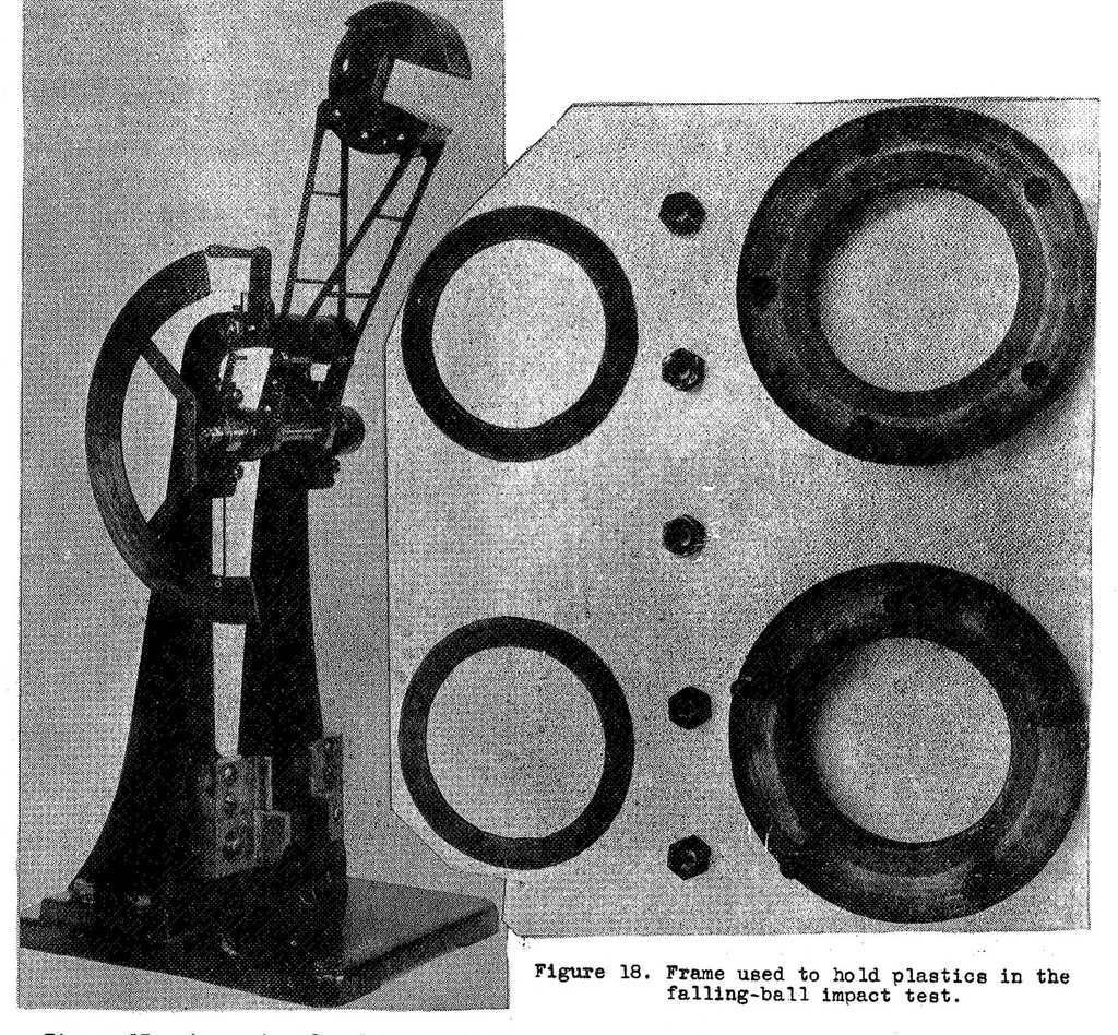 An illustration from A Study of Transparent Plastics for use on Aircraft, Special Report, 1937, leaf 53