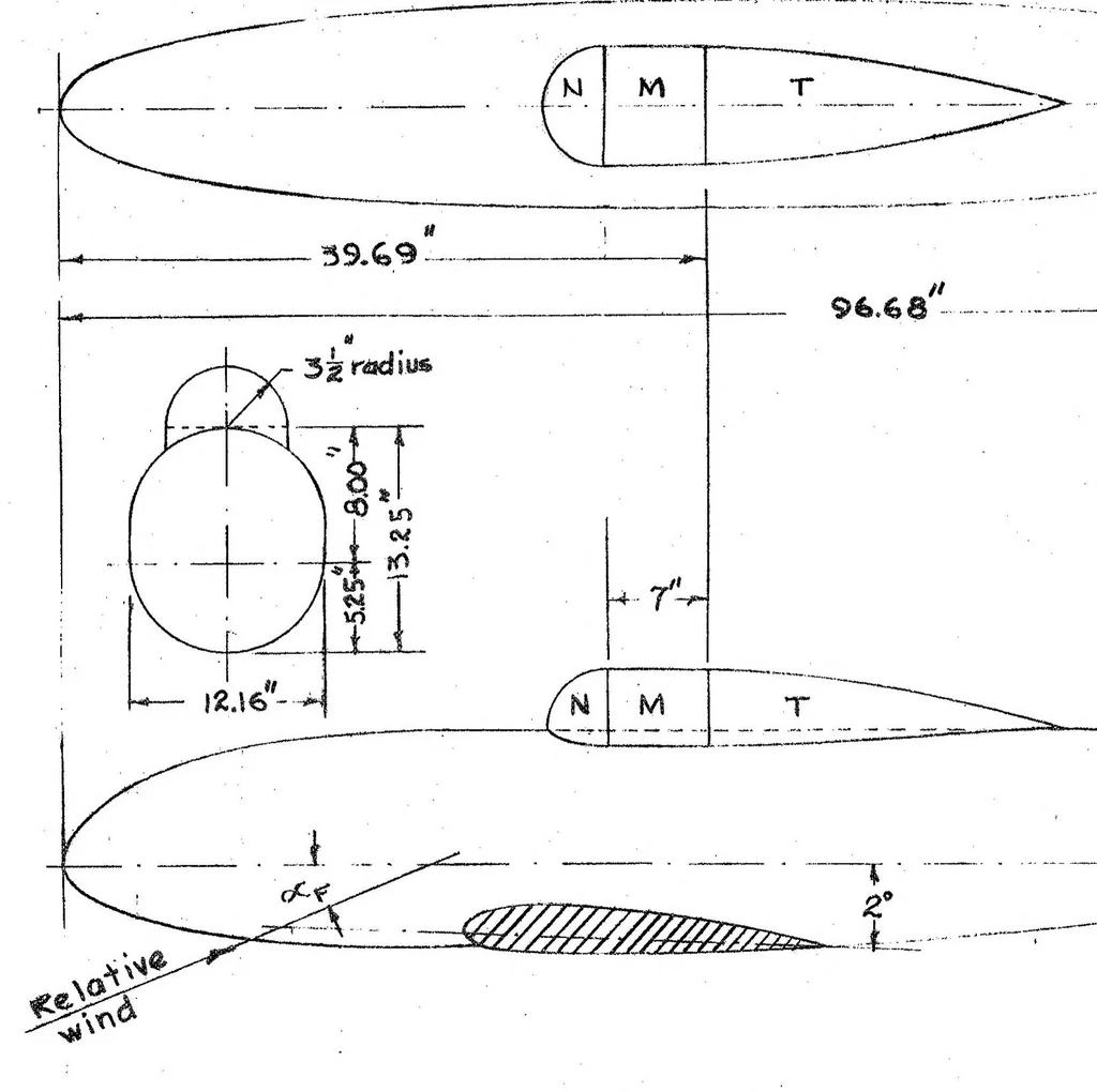 An illustration from An Investigation of the Drag of Windshields in the 8-Foot High-Speed Wind Tunnel, 1939, leaf 15
