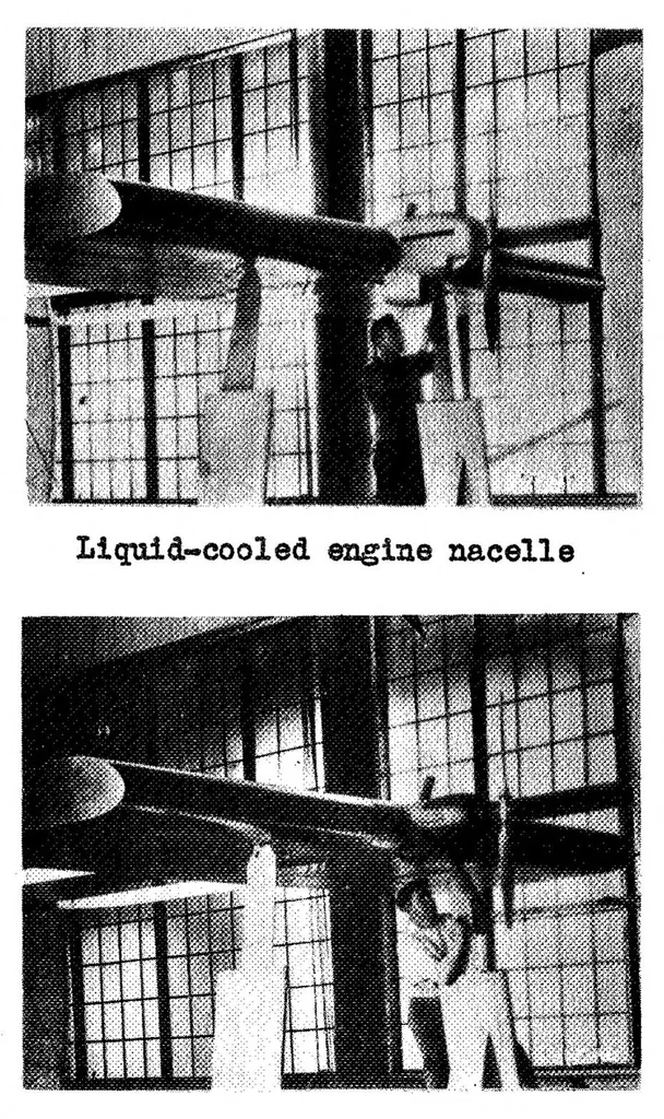 An illustration from Wing-Nacelle-Propeller Tests - Comparative Tests of Liquid-Cooled and Air-Cooled Engine Nacelles, 1934, leaf 15
