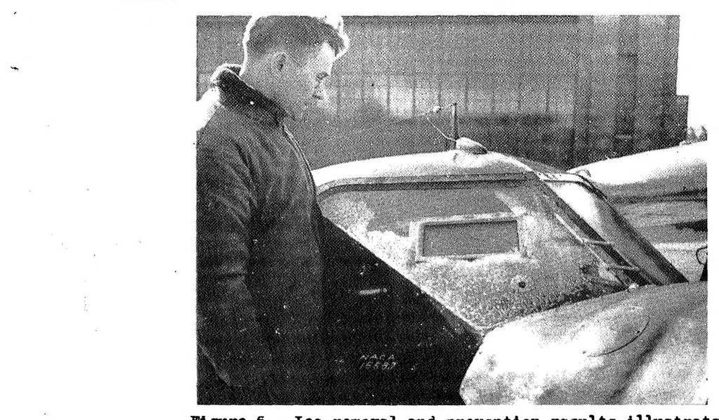 An illustration from Investigation of an Electrically Heated Airplane Windshield for Ice Prevention, Special Report, 1939, leaf 14