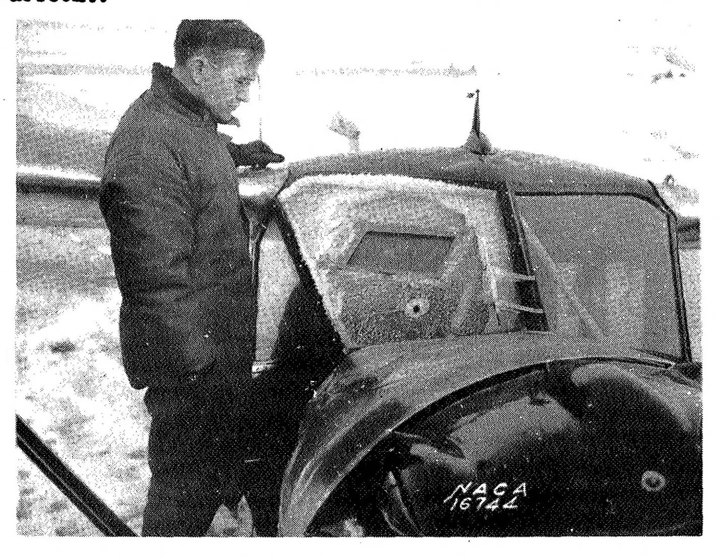 An illustration from Investigation of an Electrically Heated Airplane Windshield for Ice Prevention, Special Report, 1939, leaf 14