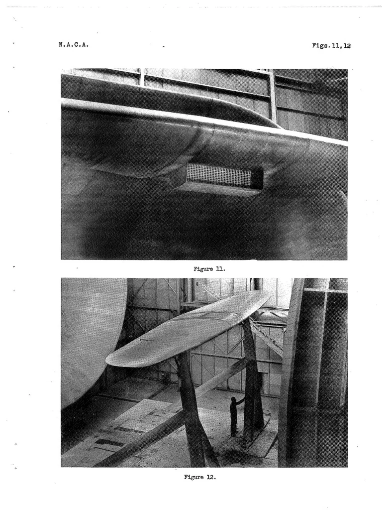 An illustration from Full-Scale Wind-Tunnel Investigation of Wing Cooling Ducts, Special Report, 1938, leaf 39