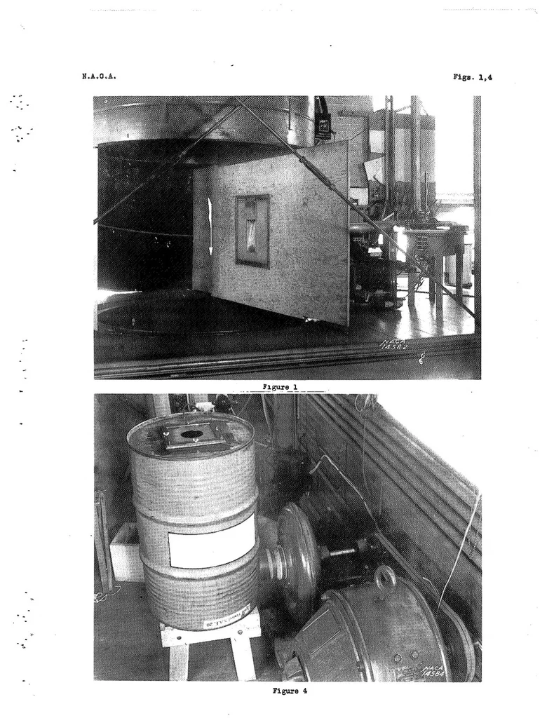 An illustration from Wind-Tunnel Investigation of Air Inlet and Outlet Openings for Aircraft, Special Report, 1938, leaf 35