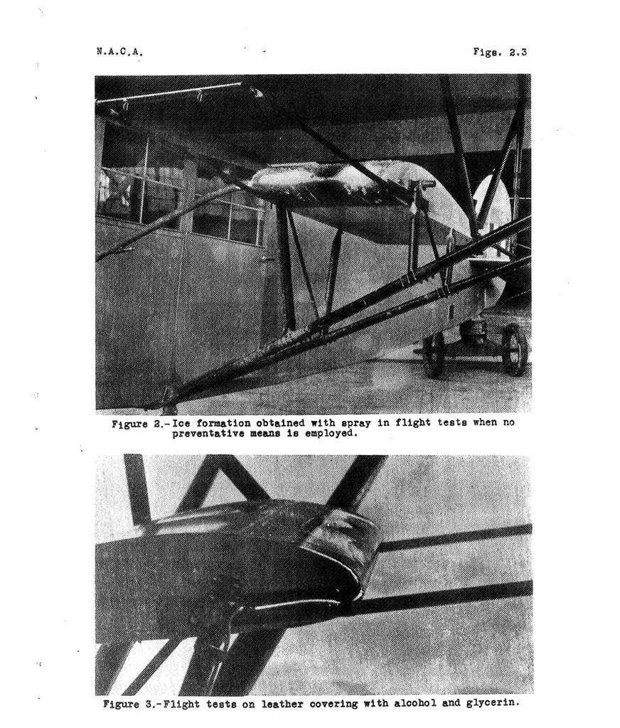 An illustration from Ice Prevention on Aircraft by Means of Impregnated Leather Covers, Special Report, 1935, leaf 7
