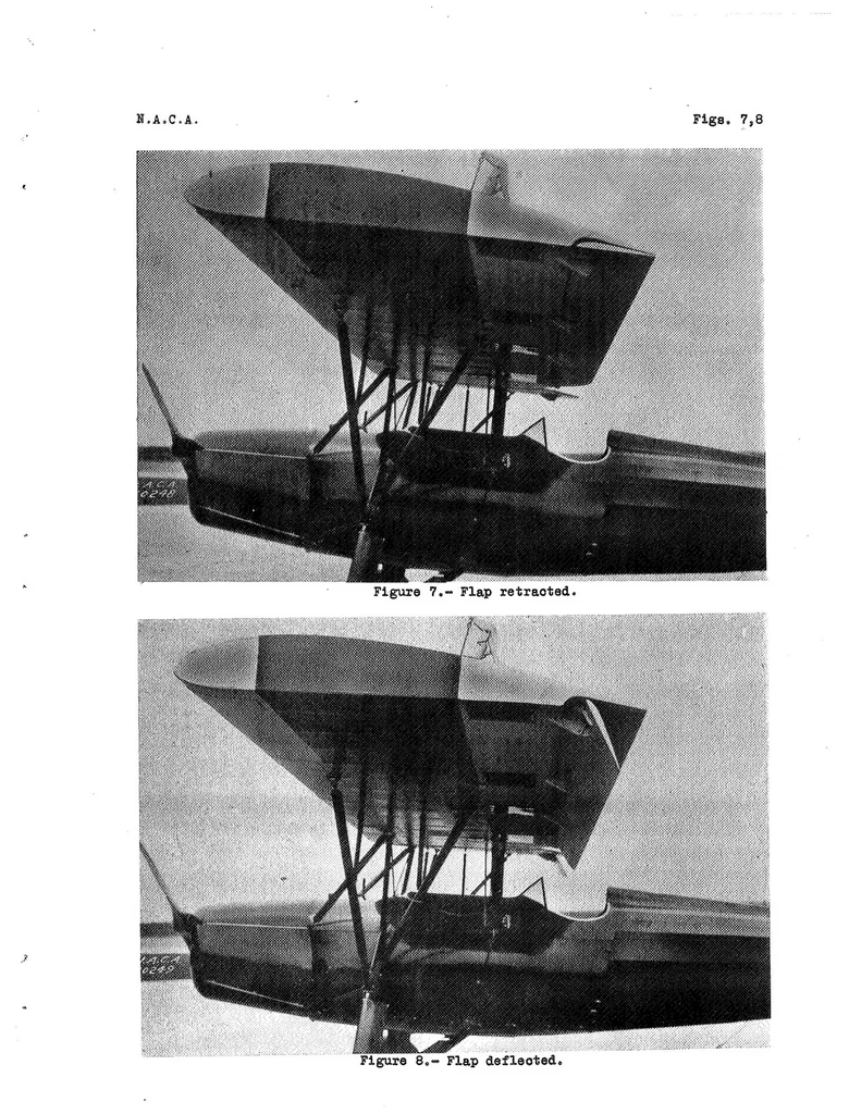 An illustration from Preliminary Wind-Tunnel and Flight Tests of a Balanced Split Flap, Special Report, 1934, leaf 10