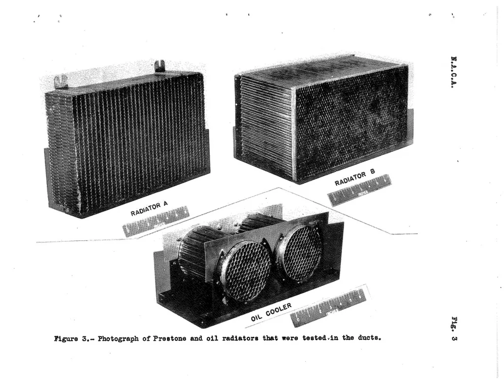 An illustration from Preliminary Full-Scale Wind-Tunnel Investigation of Wing Ducts for Radiators, Special Report, 1938, leaf 23