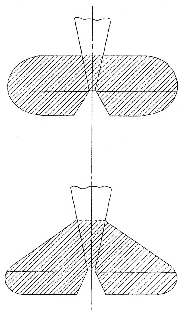 An illustration from Definition of Method of Measurement of Supporting and Control Surface Areas, Special Report, 1931, leaf 3