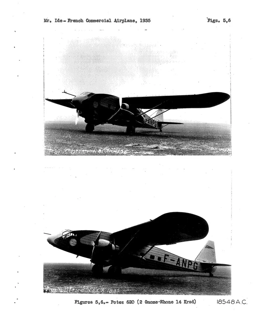 An illustration from Notes on New French Commercial Airplanes, 1935, leaf 13