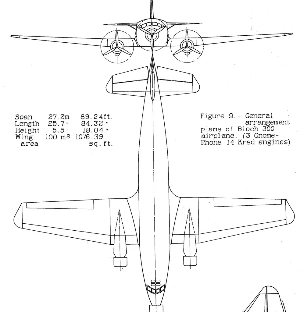 An illustration from Notes on New French Commercial Airplanes, 1935, leaf 16